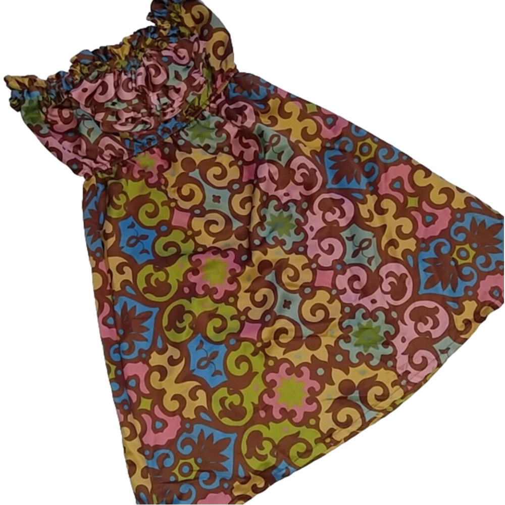 Judith March Polyester Strapless Multi Colored Dress S